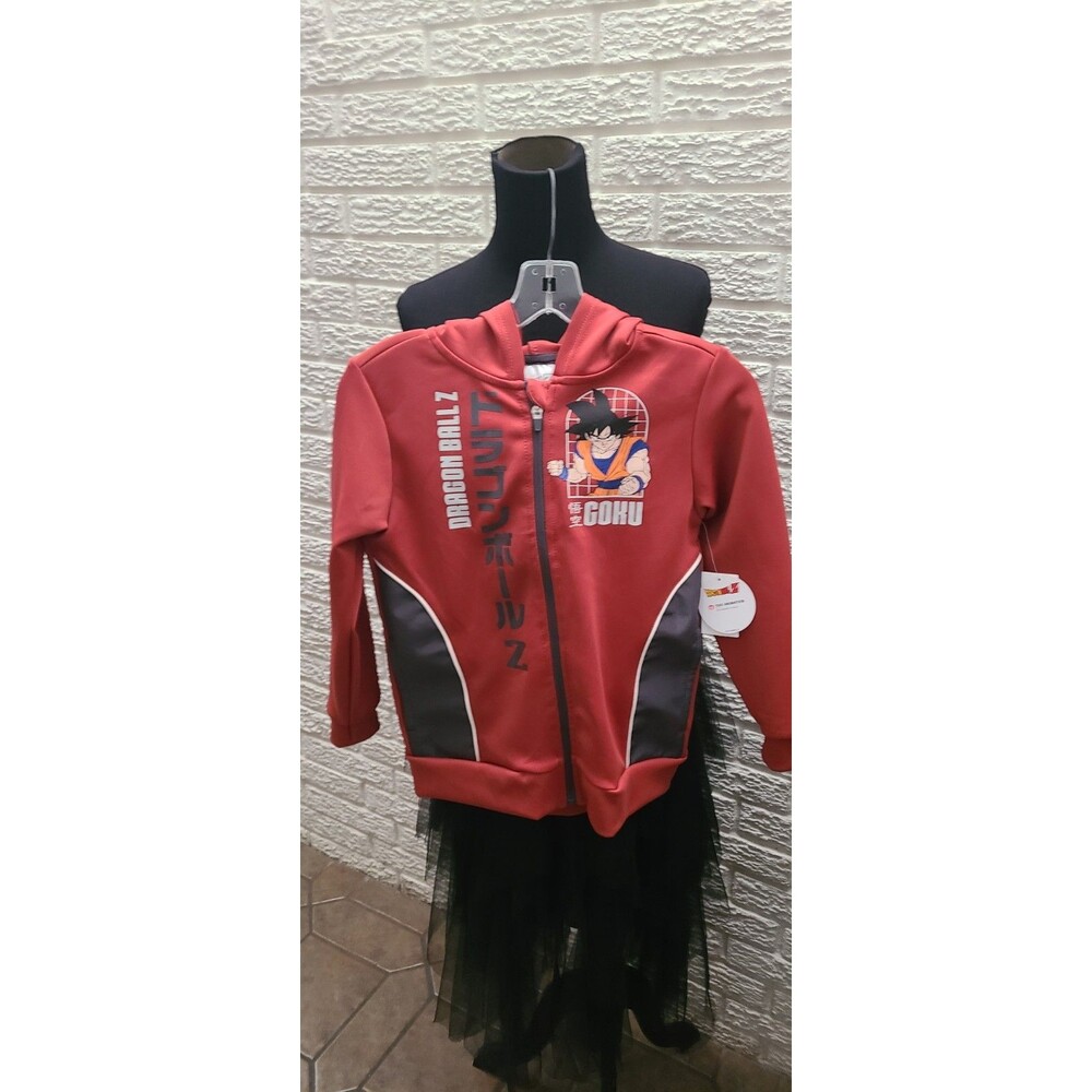 Dragon Ball Z goku boys active jacket hoodie Small 6/7  full zip Pockets